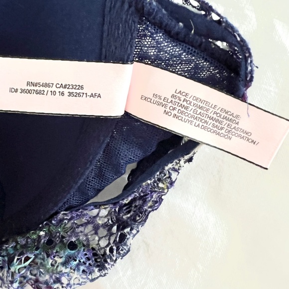 Victoria's Secret Racerback Bralette Lace Bra Small Blue Multicolor - Picture 3 of 4